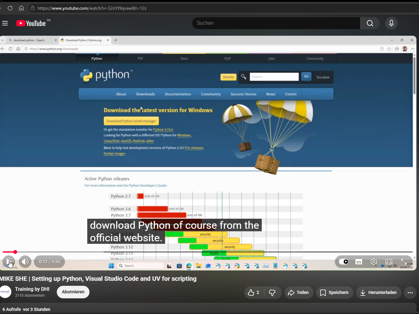 YouTube: MIKE SHE | Python - How to install Python and Visual Studio Code
